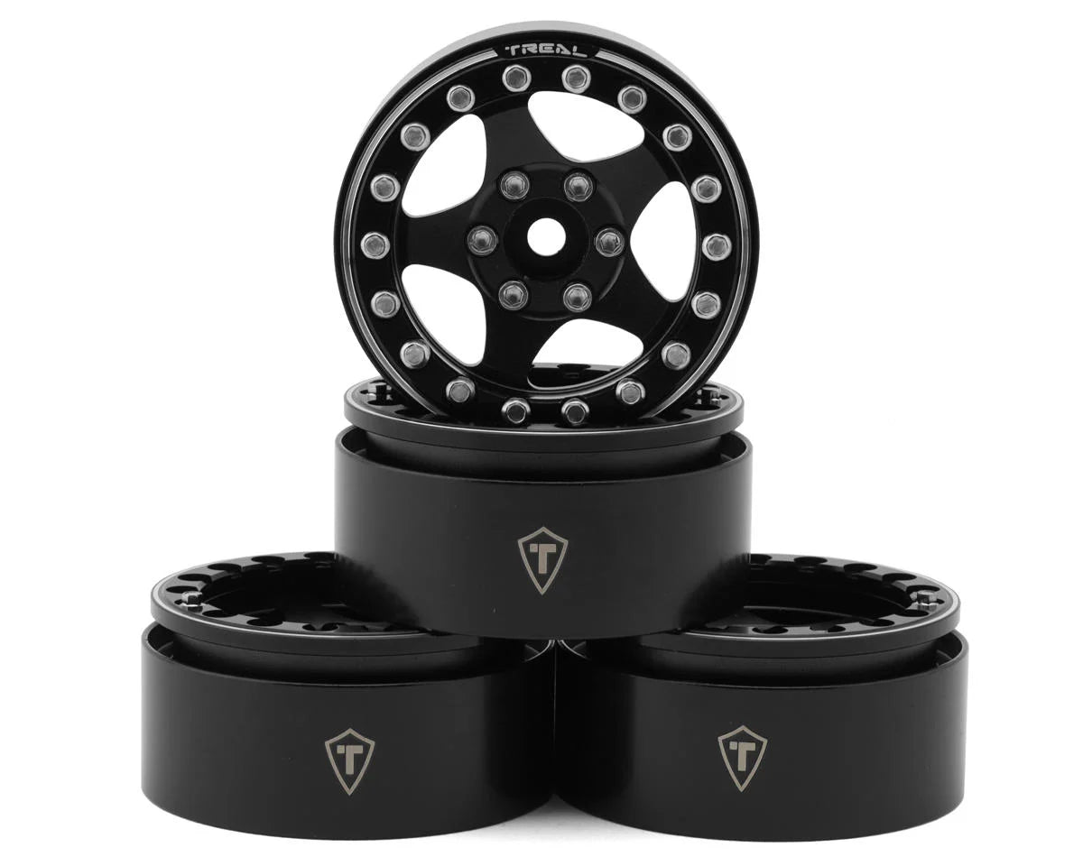 Treal Hobby Type E 1.9" Classic 5-Spoke Beadlock Wheels (4) couleurs variées