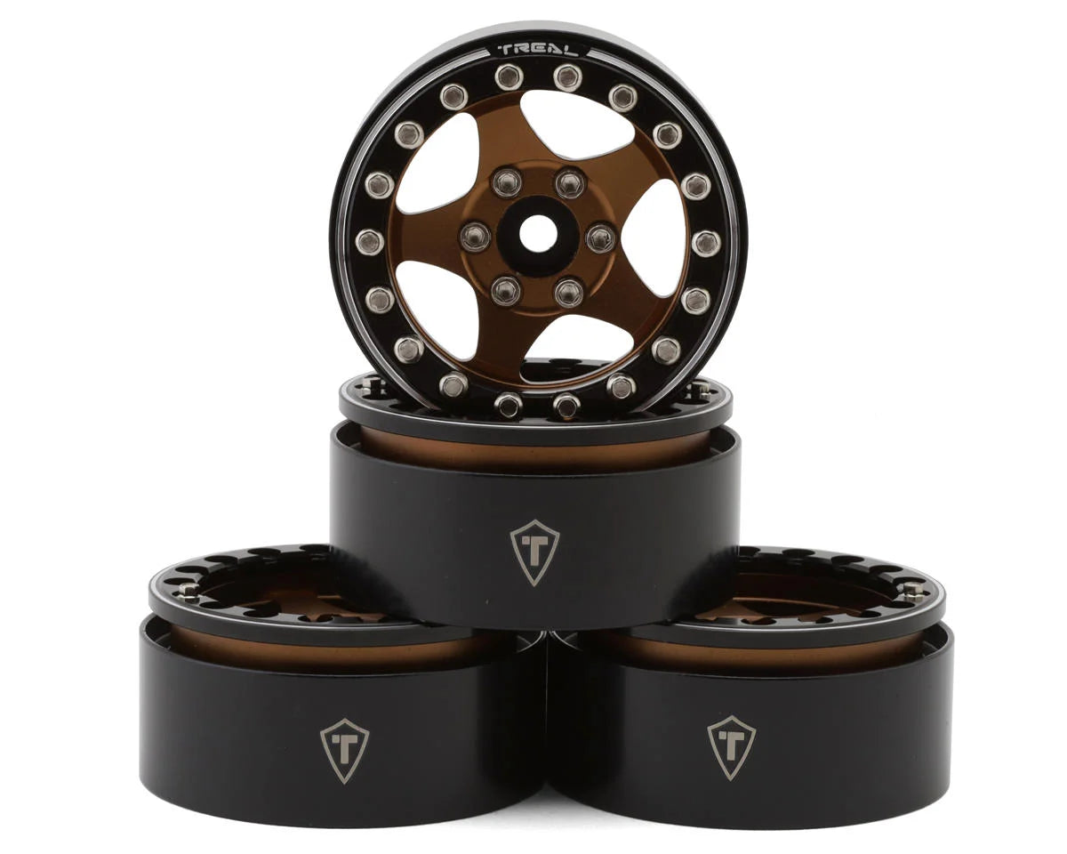 Treal Hobby Type E 1.9" Classic 5-Spoke Beadlock Wheels (4) couleurs variées