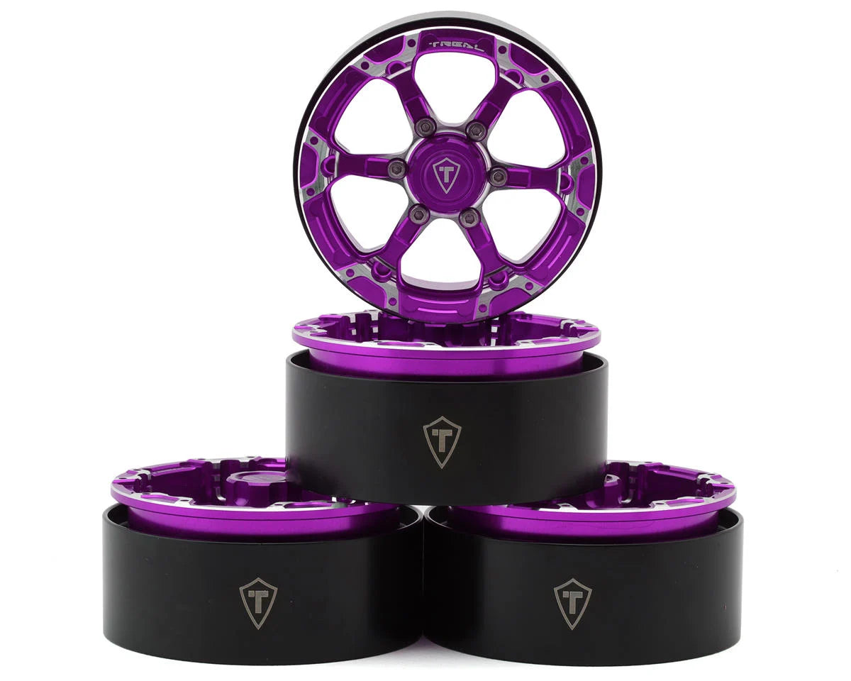 Treal Hobby Type 4P 1.9" 6-Spoke Beadlock Wheels (4) couleurs variées