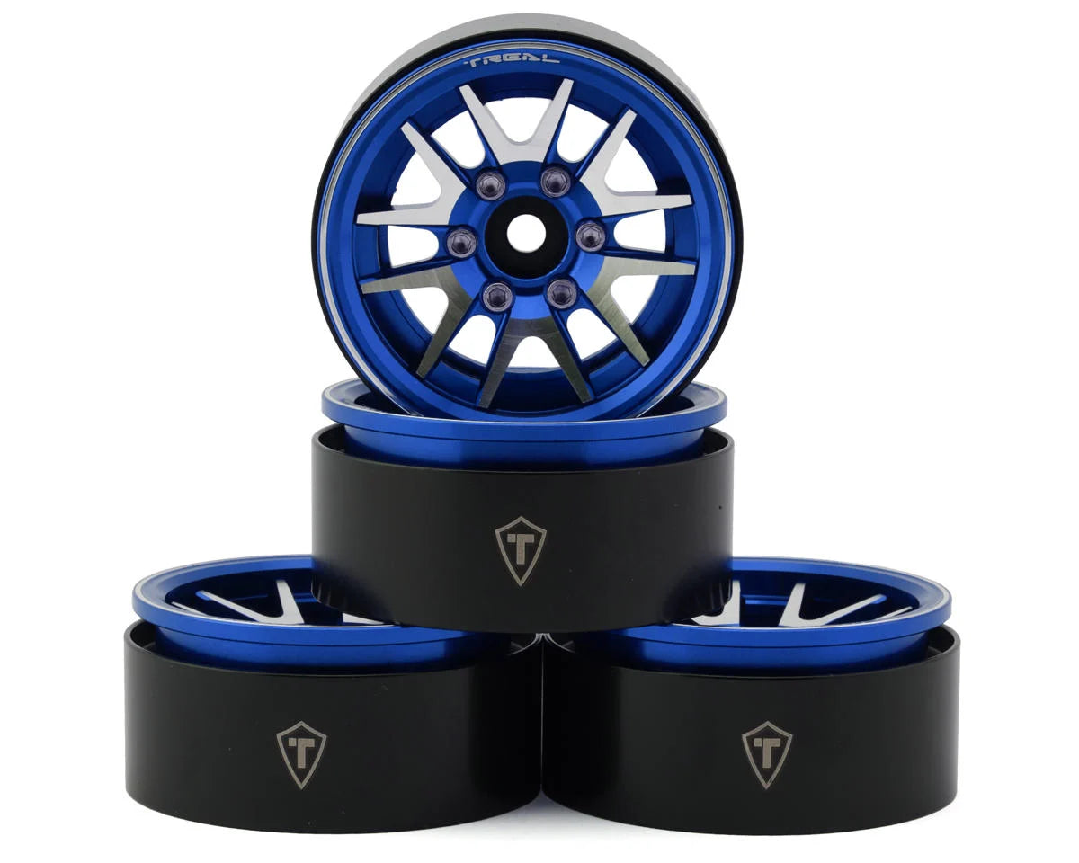 Treal Hobby Type L 1.9" V-Spoke Beadlock Wheels (4) couleurs variées