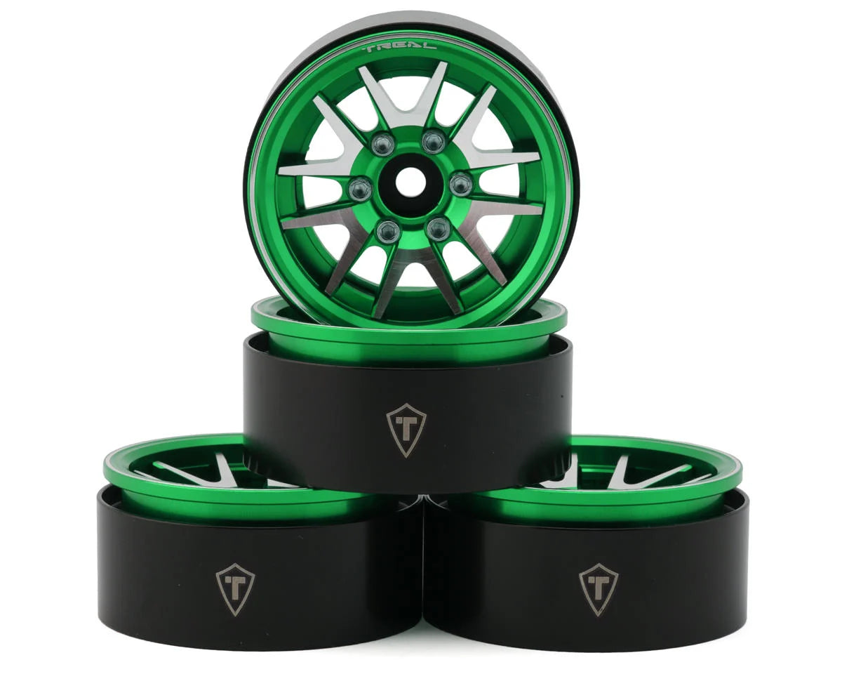 Treal Hobby Type L 1.9" V-Spoke Beadlock Wheels (4) couleurs variées