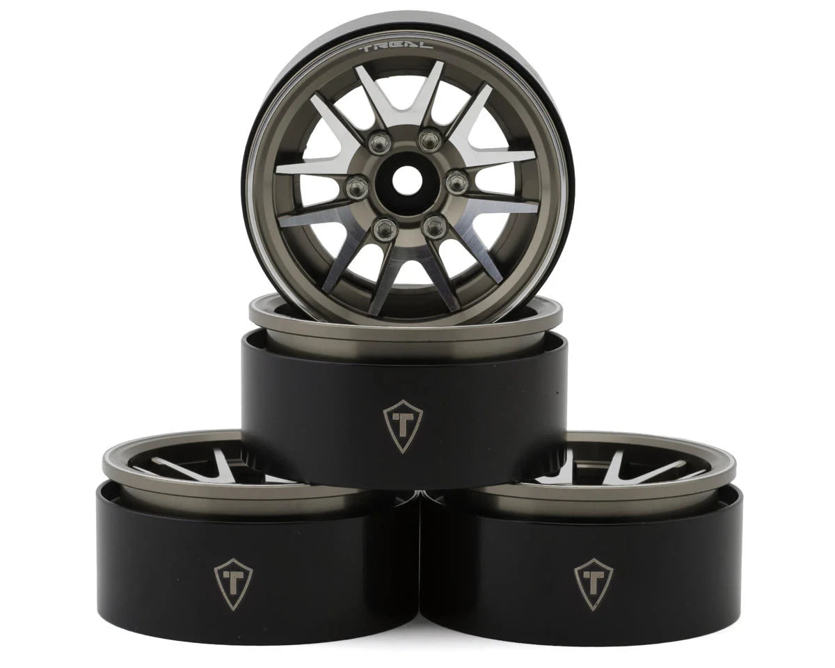 Treal Hobby Type L 1.9" V-Spoke Beadlock Wheels (4) couleurs variées