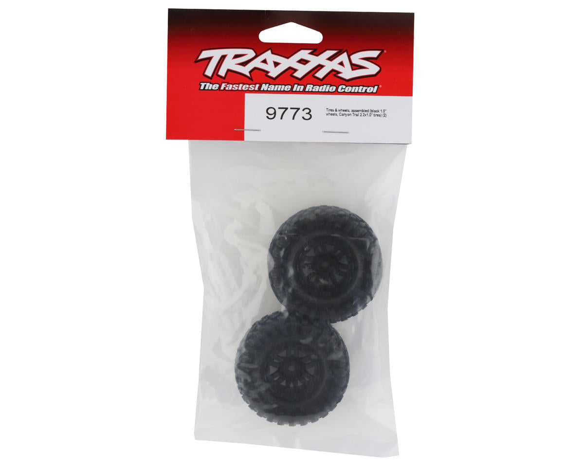 Traxxas Tires & Wheels, Premounted (Black 1.0", Canyon Trail)