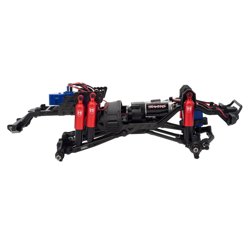 MEUS Racing Aluminum Rear Suspension Trailing Arms Rear Knife Arms Dual Shocks for 1/18 TRX4M Crawler Upgrade