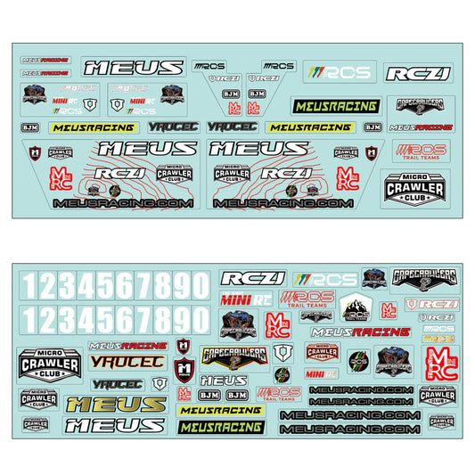 MEUS Racing MB24 Body Shell Stickers For 1/24 Axial SCX24 Bronco JLU B-17 C10