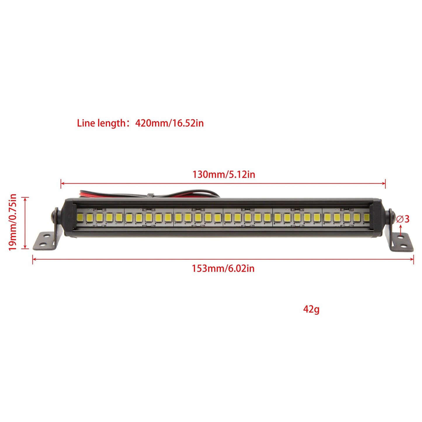 MEUS Racing Roof Light Bar 10/15/20/25/30/50 LED Lights for 1/10 TRX-4 TRX-6 SCX10 90046 90047 SCX24 Wrangler D90