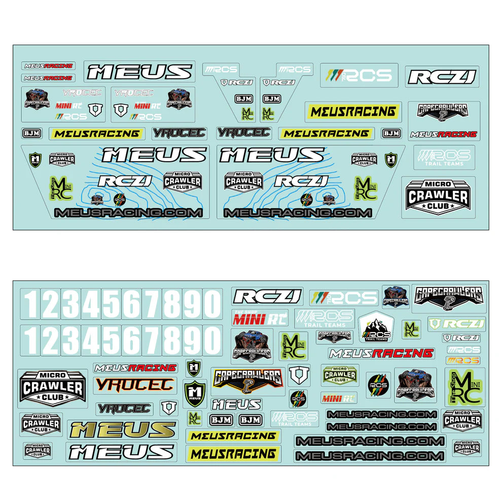 MEUS Racing MB24 Body Shell Stickers For 1/24 Axial SCX24 Bronco JLU B-17 C10