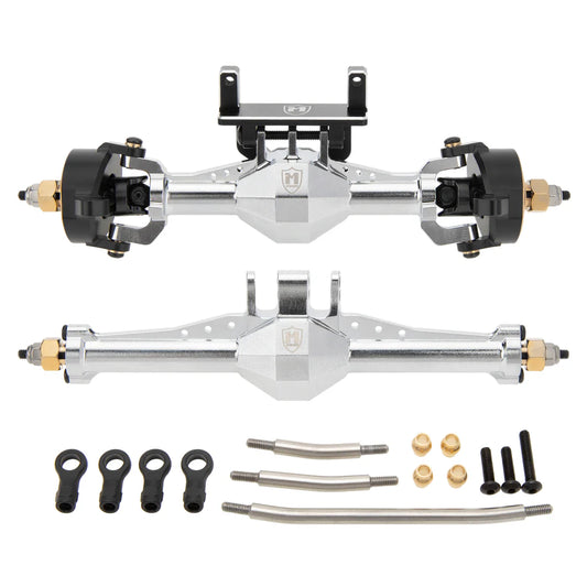 MEUS Racing Isokinetic 3-Section CVD Front and Rear Axles Maximum Steering Angle 52° Wider +5MM for TRX4M Upgrade 1/18 RC Crawler Car