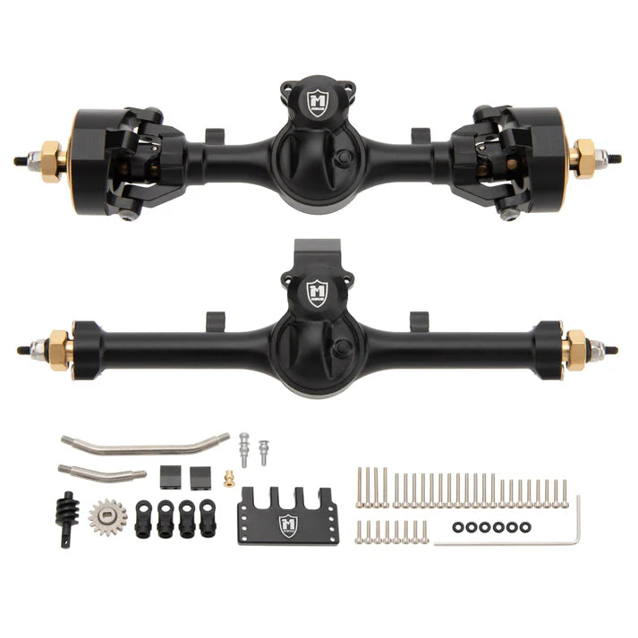 MEUS Racing SCX24 Metal V2 Isokinetic Front Rear Axles +5MM Isokinetic 3-Section CVD With 52° Steering Angle for 1/24 SCX24
