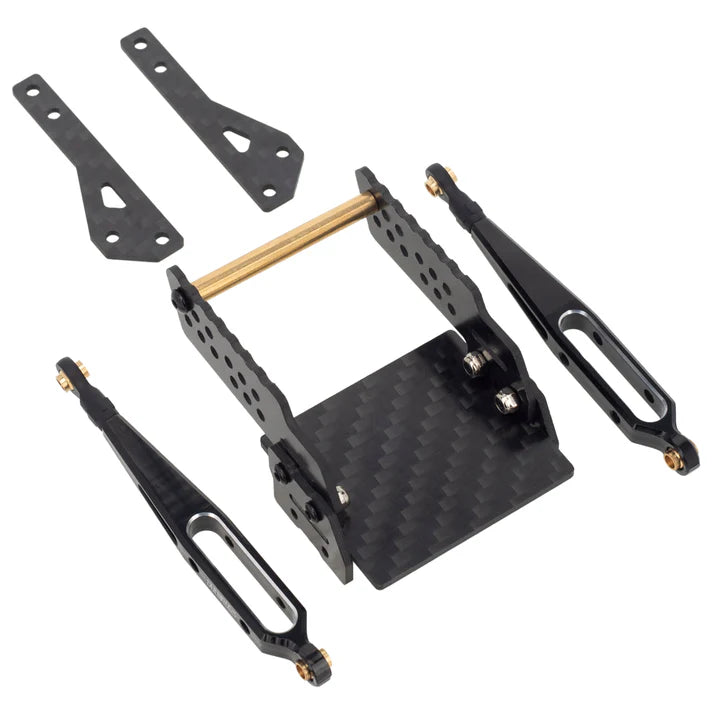 MEUS Racing Aluminum Rear Suspension Trailing Arms Rear Knife Arms Dual Shocks for 1/18 TRX4M Crawler Upgrade