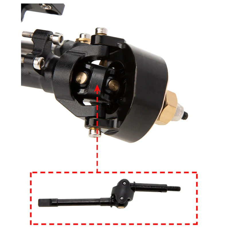 MEUS Racing Isokinetic 3-Section CVD Front and Rear Axles Maximum Steering Angle 52° Wider +5MM for Axial SCX24 Deadbolt C10 JLU Gladiator Bronco 1/24 RC Crawler Upgrade Parts