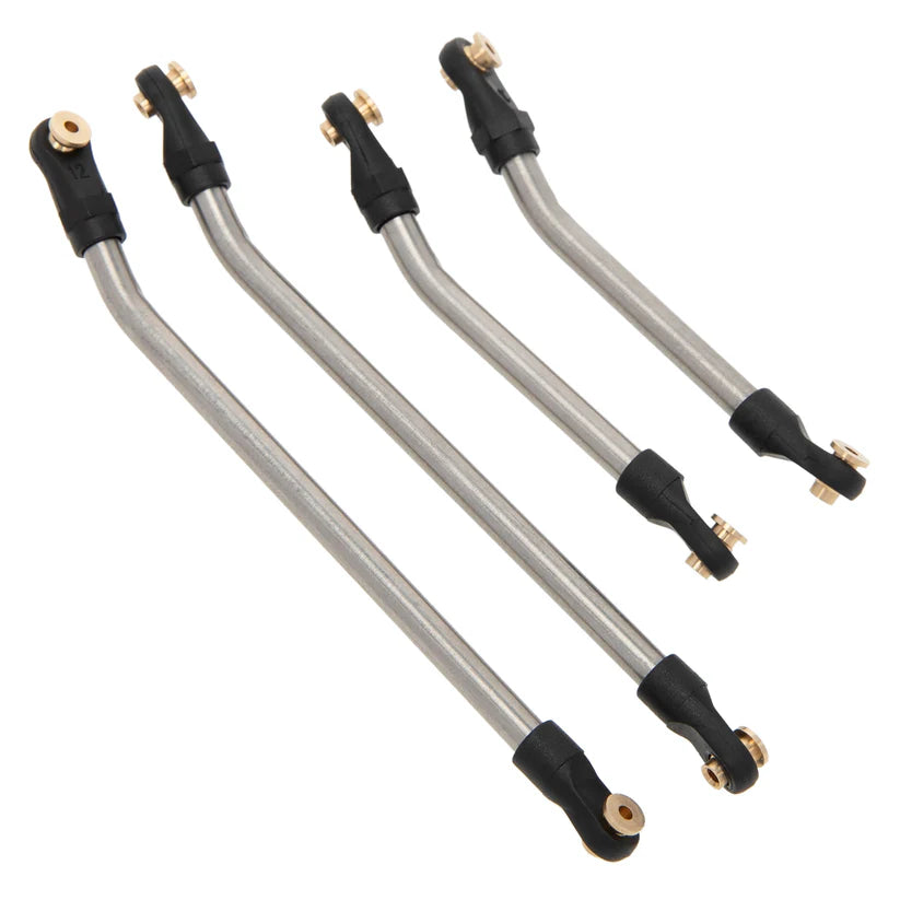 MEUS RACING Stainless Steel High Clearance Chassis Links Steering Links Set 10pcs 155mm Wheelbase for 1/24 Rock Crawler SCX24 Gladiator AXI00005