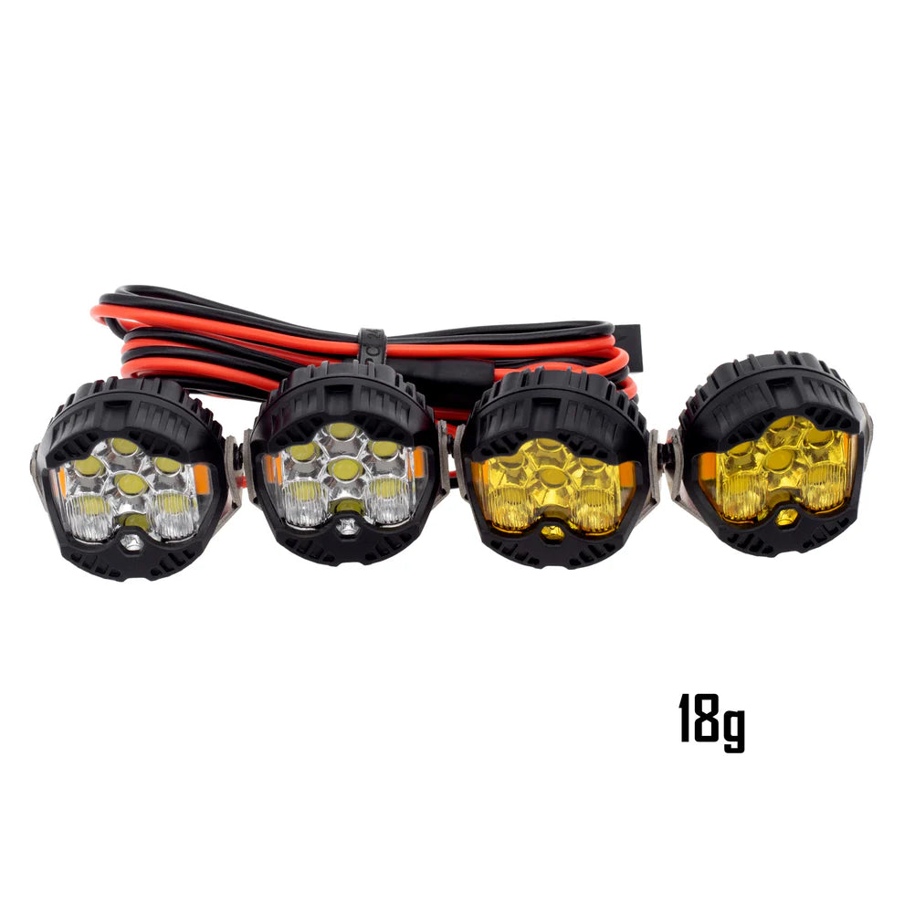 MEUS Racing RC Car LED Lights Bumper & Roof Lights with AXU Controller for 1/10 1/8 Axial SCX10 Capra TRX4 Gen8 H10