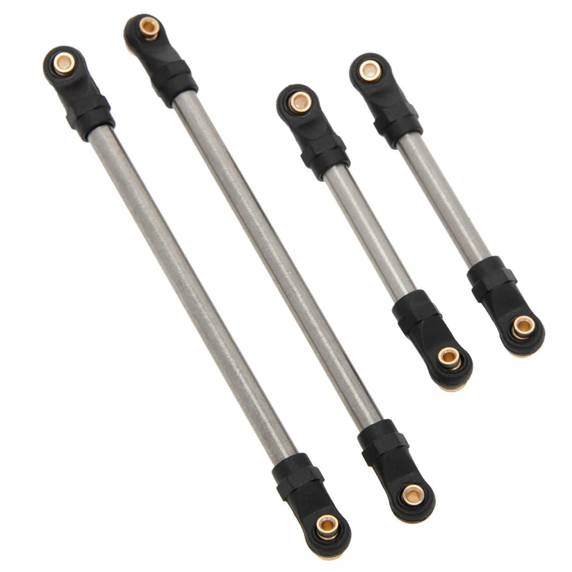 MEUS RACING Stainless Steel High Clearance Chassis Links Steering Links Set 10pcs 155mm Wheelbase for 1/24 Rock Crawler SCX24 Gladiator AXI00005