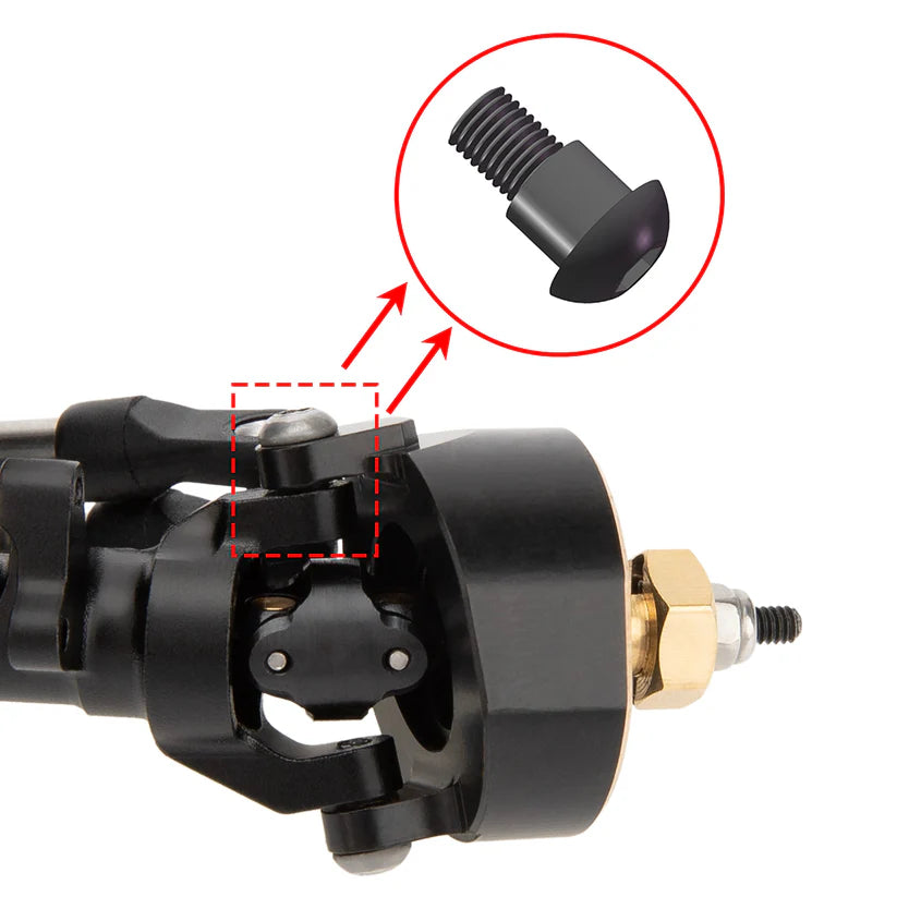 MEUS Racing SCX24 Metal V2 Isokinetic Front Rear Axles +5MM Isokinetic 3-Section CVD With 52° Steering Angle for 1/24 SCX24