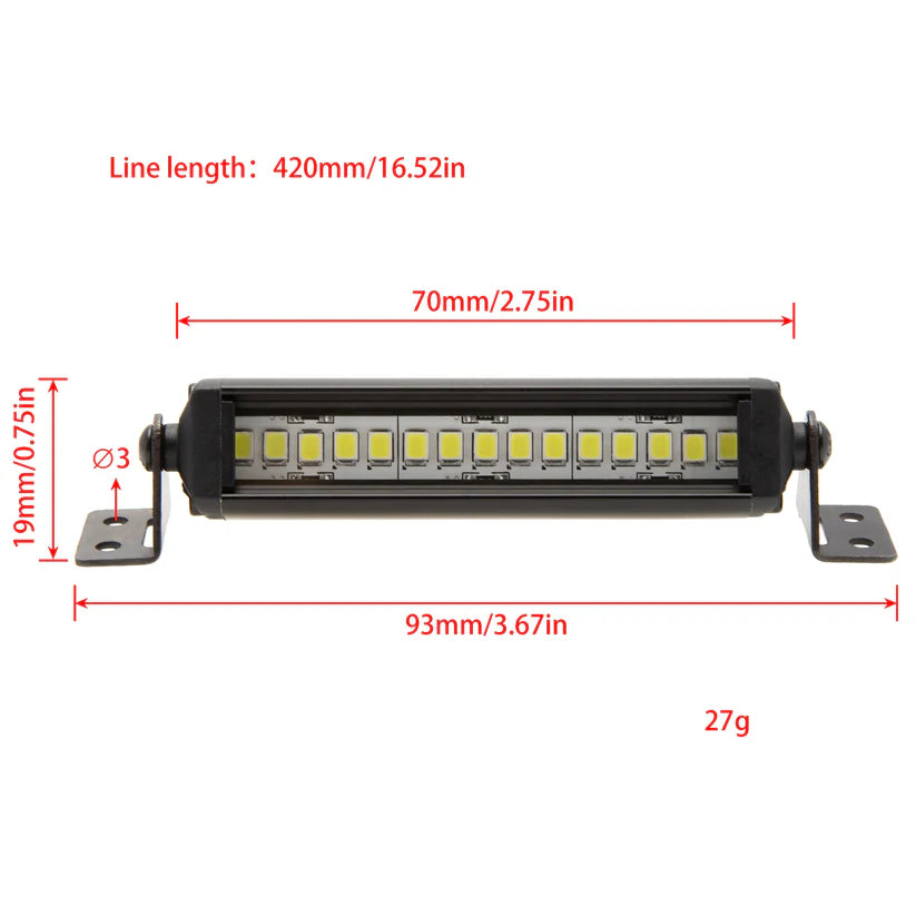MEUS Racing Roof Light Bar 10/15/20/25/30/50 LED Lights for 1/10 TRX-4 TRX-6 SCX10 90046 90047 SCX24 Wrangler D90
