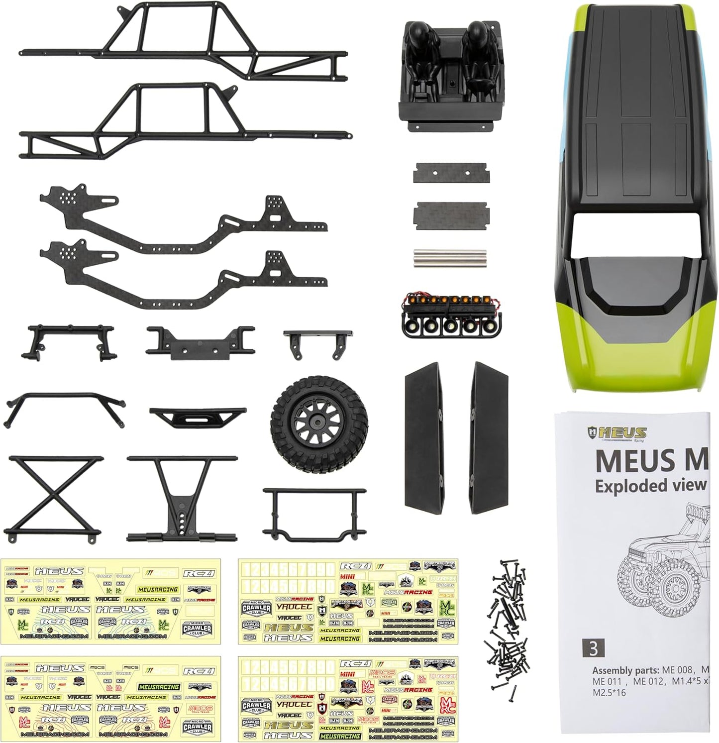 MEUS Racing MB24 Body 5.2in 132MM Axial Shell Body ABS+Nylon Carbon Fiber Frame For 1/24 Axial SCX24 Bronco JLU B-17 C10