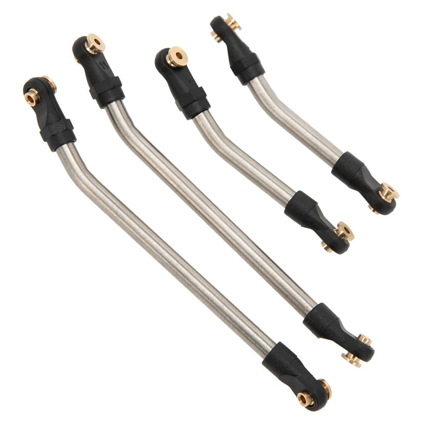 MEUS RACING Stainless Steel High Clearance Chassis Links Steering Links Set 10pcs 133.5mm Wheelbase for 1/24 Rock Crawler Car SCX24 Deadbolt AXI90081 B17 AXI00004
