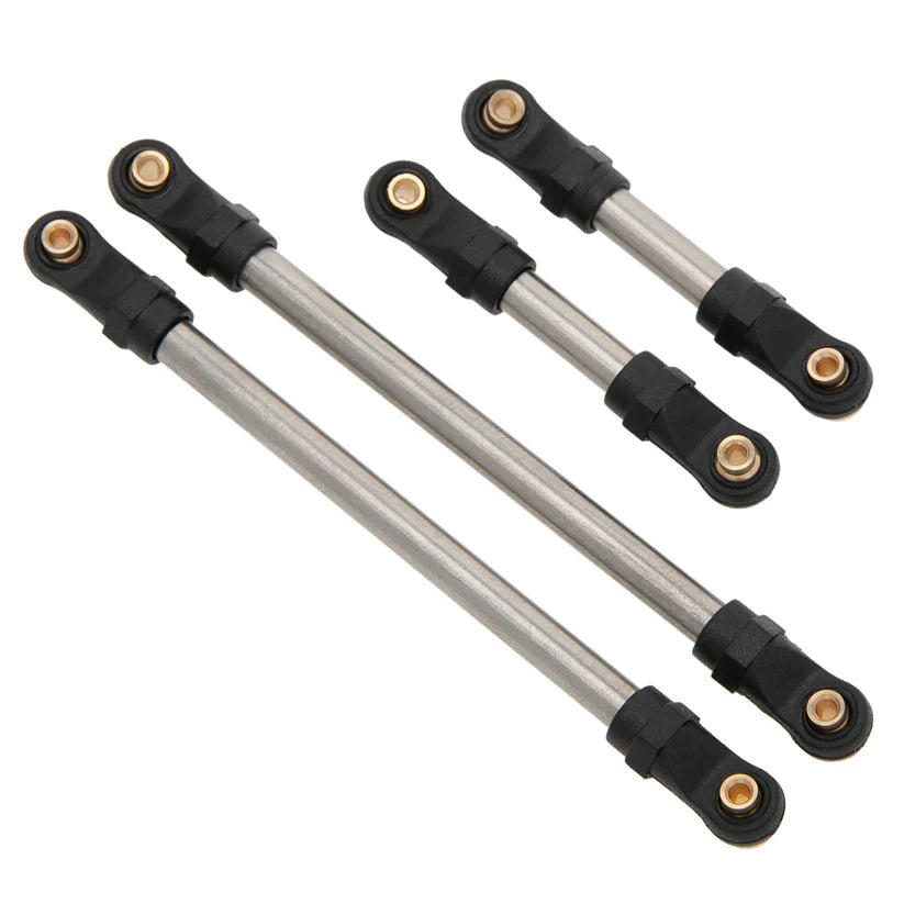MEUS RACING Stainless Steel High Clearance Chassis Links Steering Links Set 10pcs 133.5mm Wheelbase for 1/24 Rock Crawler Car SCX24 Deadbolt AXI90081 B17 AXI00004