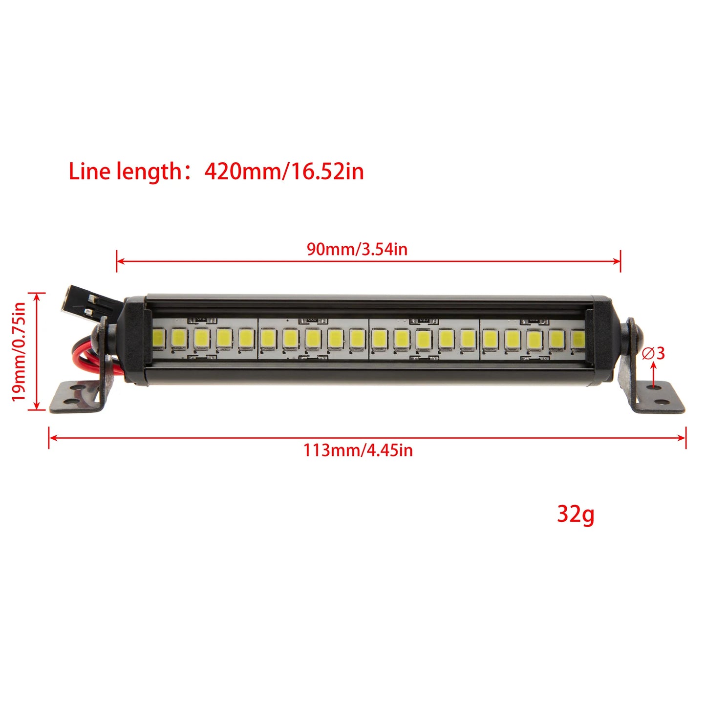 MEUS Racing Roof Light Bar 10/15/20/25/30/50 LED Lights for 1/10 TRX-4 TRX-6 SCX10 90046 90047 SCX24 Wrangler D90
