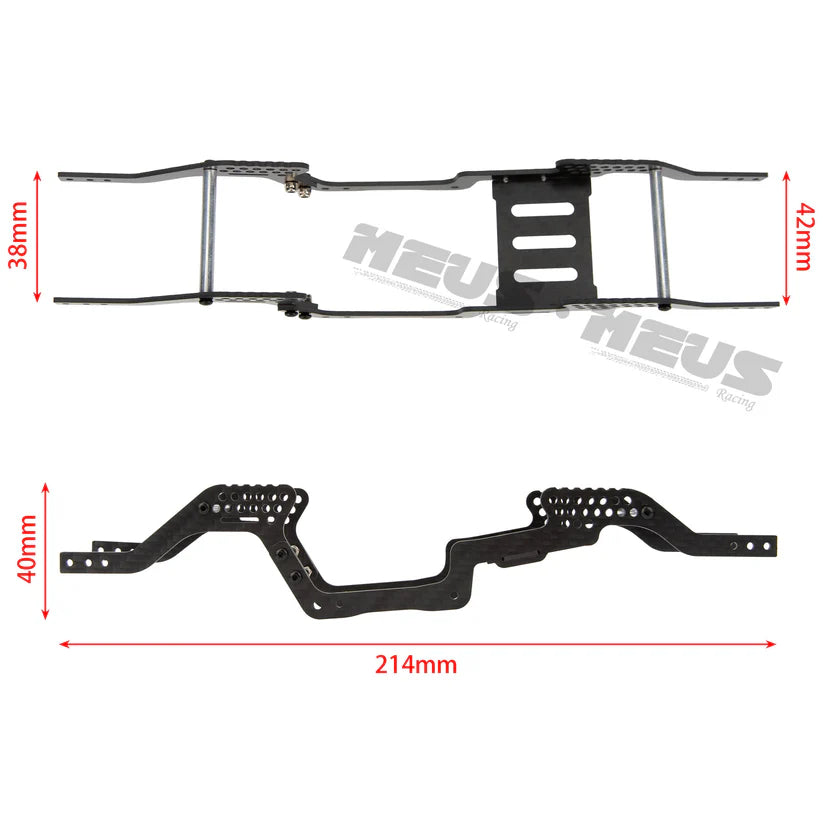 Meus Racing 1/18 RC Car Carbon Fiber LCG Chassis Frame Girder for TRAXXAS TRX-4M 1/18 RC Crawler Car Upgrade Parts