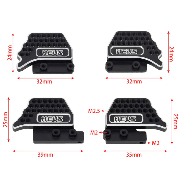 MEUS Racing porous adjustable shock absorber bracket, damping suspension bracket, made of aluminum alloy, suitable for 1/18 TRX4M Defender