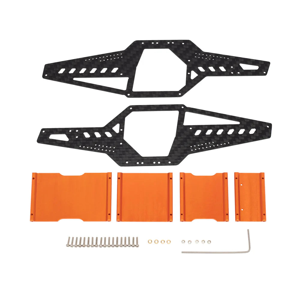 MEUS Racing SCX24 Aluminum Body Shell Carbon Fiber Chassis Frame for Axial 1/24 SCX24 90081 C10
