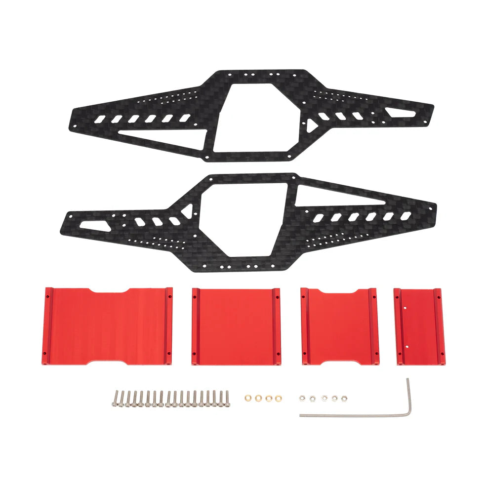 MEUS Racing SCX24 Aluminum Body Shell Carbon Fiber Chassis Frame for Axial 1/24 SCX24 90081 C10