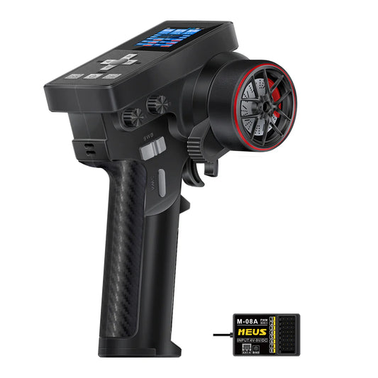 MEUS Racing ME-8B RC Transmitter 8CH 2.4GHz & M-08A Receiver for 1/8 1/10 1/18 1/24 TRX4 SCX10 TRX4M SCX24 RC Models