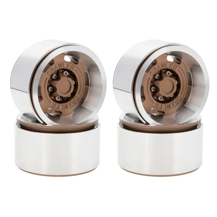 MEUS-19-KY014 MEUS Racing Aluminum 1.9 Beadlock Wheels for 1/10 TRX4 TRX6 Axial SCX10 I II III Redcat GEN7 GEN8 – Brown