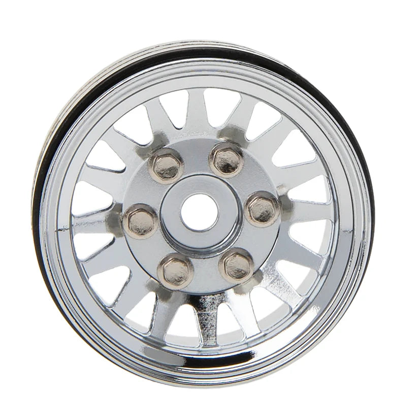MEUS RACING RC Car 1.0" Beadlock Wheel Aluminum Chrome-Plated Brass Inner Ring Negative Offset -3.25mm for Axial SCX24 TRX4M 1/18 1/24 Upgrade Parts