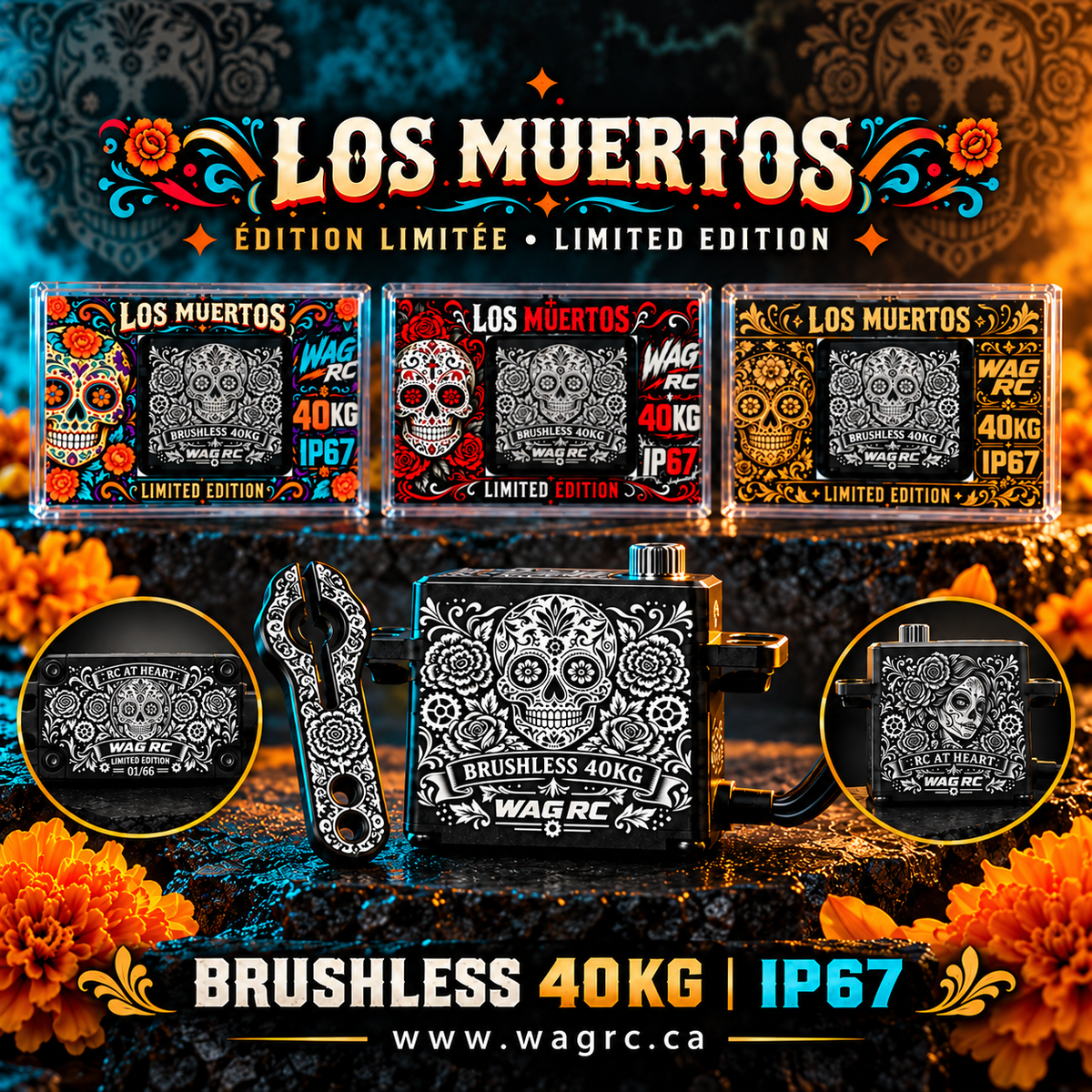 Servo 40Kg (45kg) sans-balais WP MG Édition spéciale Los Muertos (WSB-101S1)