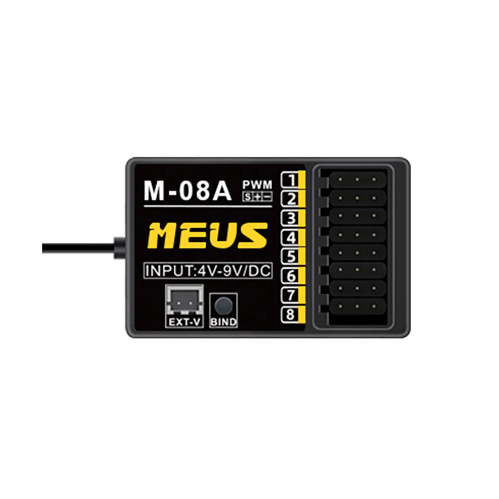 MEUS Racing ME-8A 8CH 2.4GHz RC Transmitter with M-08A Receiver for SCX24 TRX4M SCX10 TRX-4 RC Models