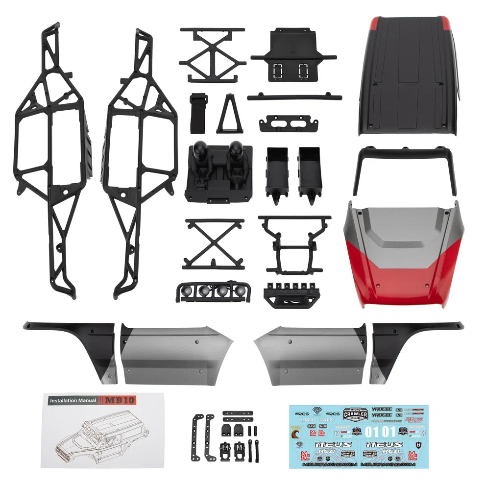 MEUS Racing MB10 Body ABS Shell Nylon Frame for 1/10 Axial SCX10 RC Crawler