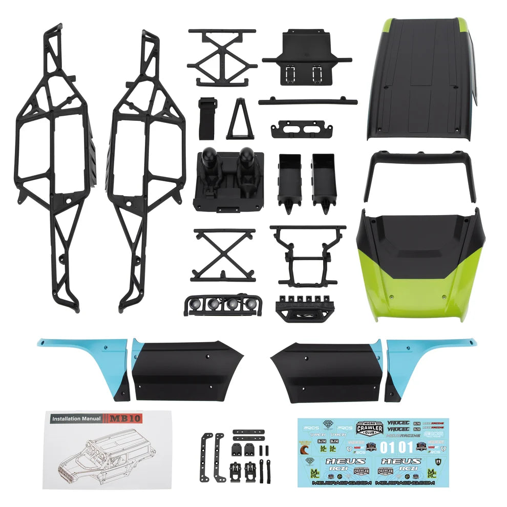 MEUS Racing MB10 Body ABS Shell Nylon Frame for 1/10 Axial SCX10 RC Crawler