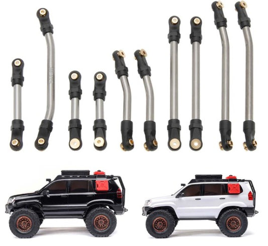 MEUS Racing Metal High Clearance Chassis Links for 1/24 SCX24 Lexus GX 470 Titanium