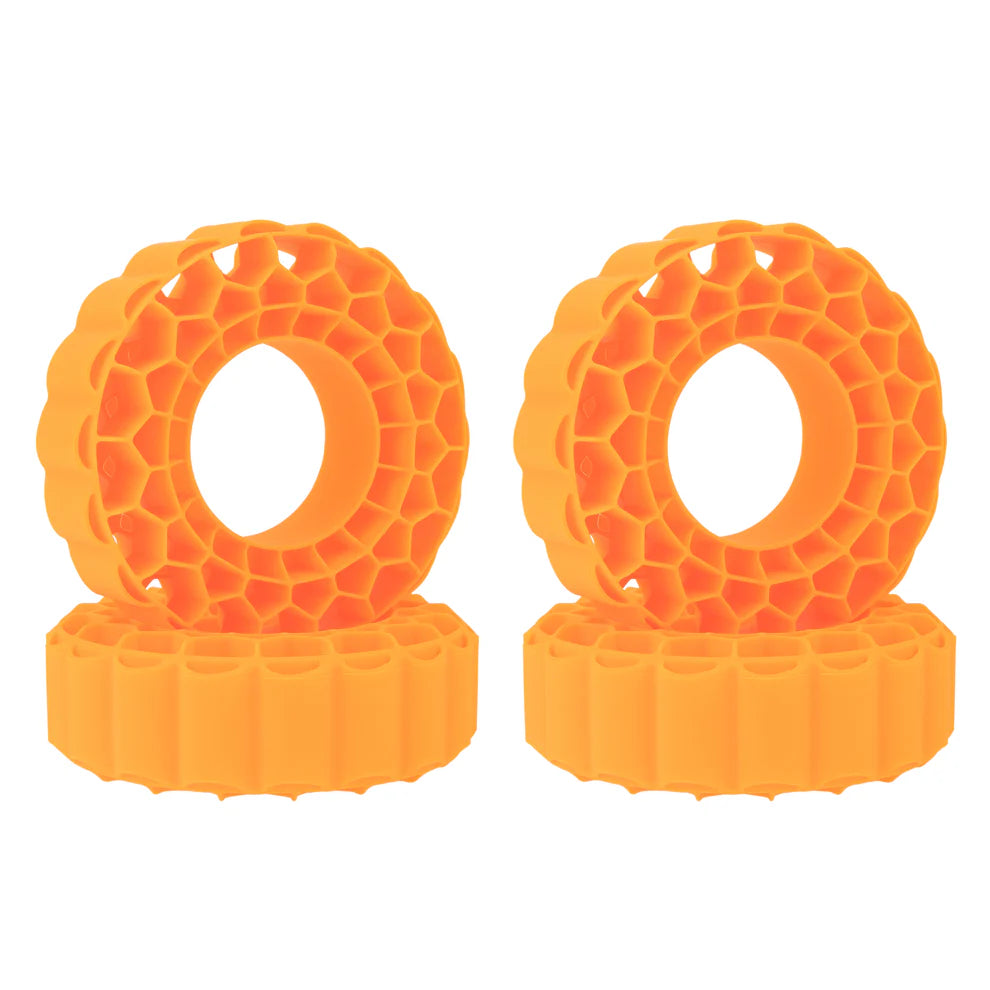 MEUS-01-KY0650 MEUS Racing Soft Silicone Rubber Inserts for 1.9-Inch Tires 118-122mm for 1/10 RC Crawlers- Orange Soft Inserts