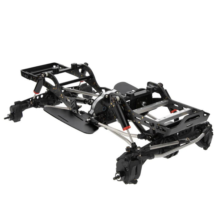 MEUS-LCG10-02 MEUS Racing RC LCG GOLD RUSH V2 Carbon Fiber Chassis & SCX10 Nylon Portal Axles & 313mm Links & Drive Shafts for 1/10 SCX10 Capra