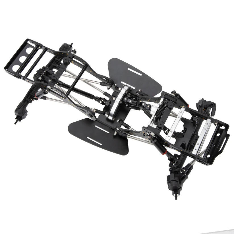 MEUS-LCG10-02 MEUS Racing RC LCG GOLD RUSH V2 Carbon Fiber Chassis & SCX10 Nylon Portal Axles & 313mm Links & Drive Shafts for 1/10 SCX10 Capra