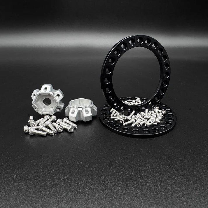 1.9 "SHIELD" ALUMINUM "DEEP DISH" BEADLOCK WHEELS w/Hubs (2)