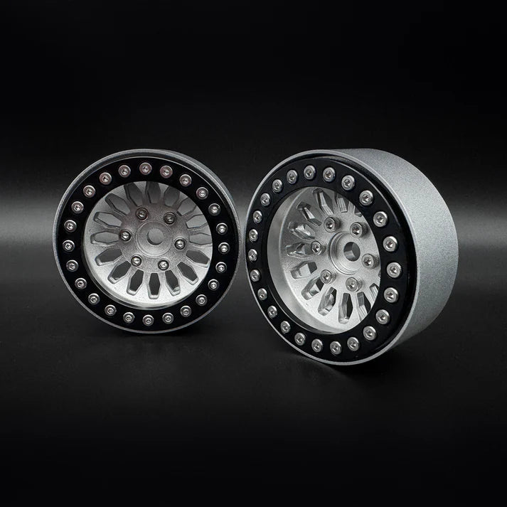 1.9 "SHIELD" ALUMINUM "DEEP DISH" BEADLOCK WHEELS w/Hubs (2)