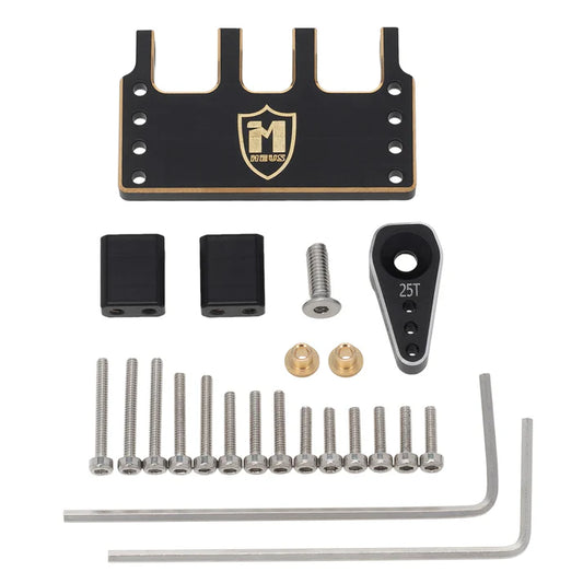 MEUS Racing Adjustable Brass Servo Mount With Steering Horn for SCX24 C10 JLU Bronco