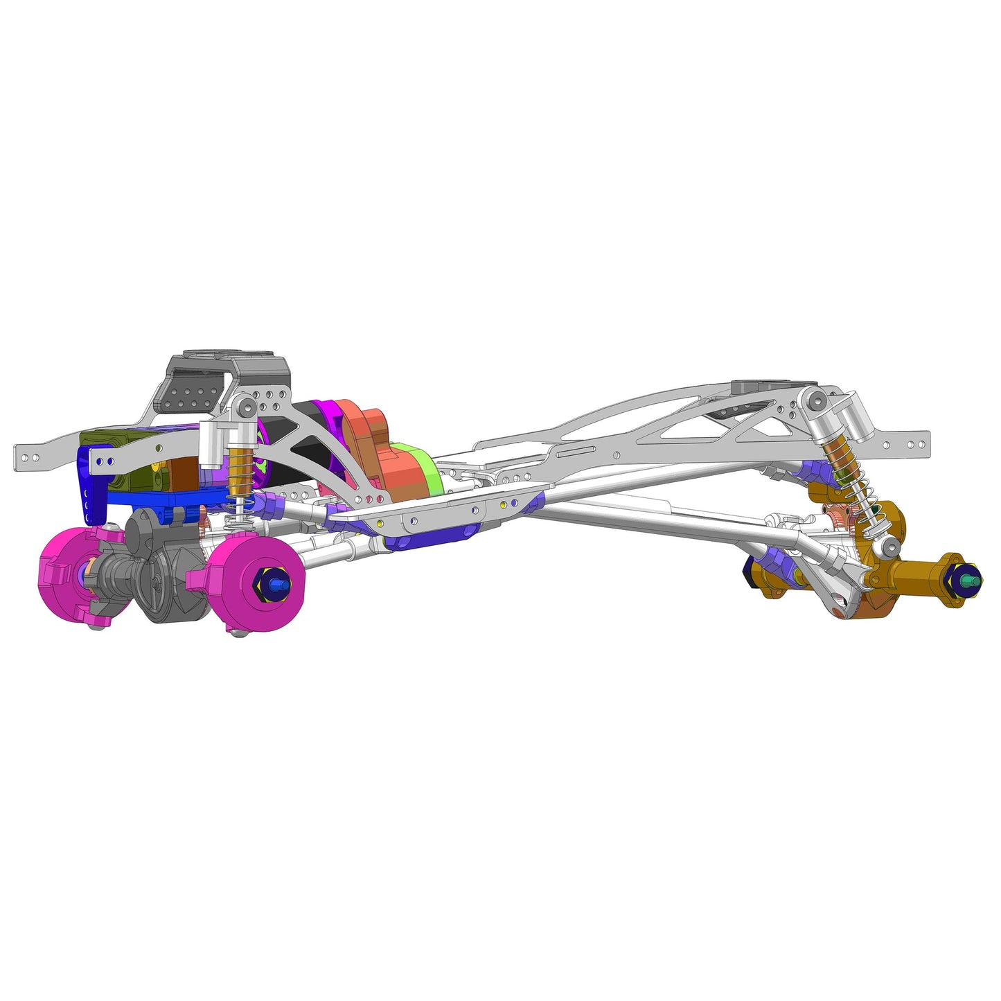 MEUS Racing SCX24 Dead90 Double Bent Links Deadbolt Front Links & 90mm Rear Links for Axial 1/24 SCX24 RC Crawler – Titanium