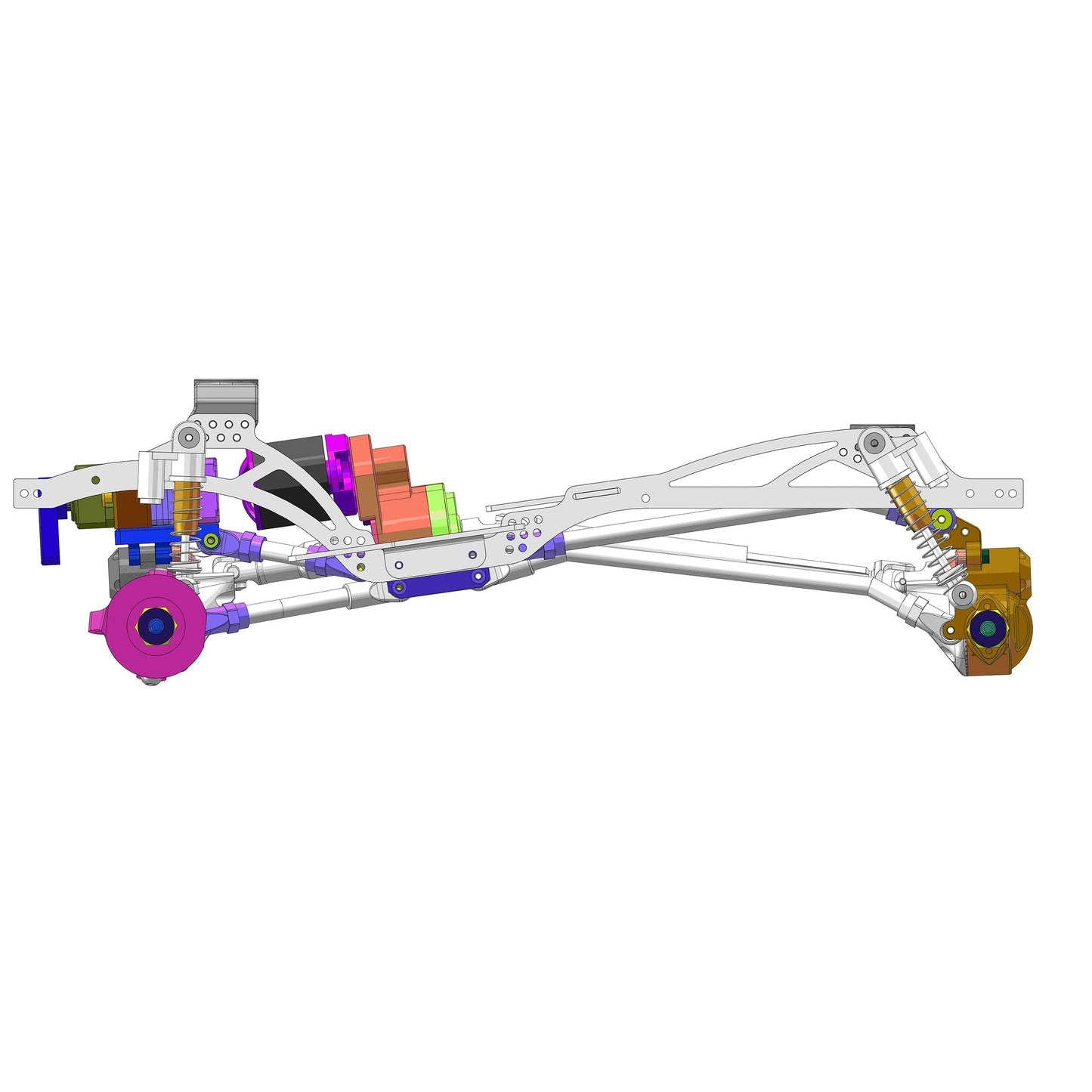 MEUS Racing SCX24 Dead90 Double Bent Links Deadbolt Front Links & 90mm Rear Links for Axial 1/24 SCX24 RC Crawler – Titanium