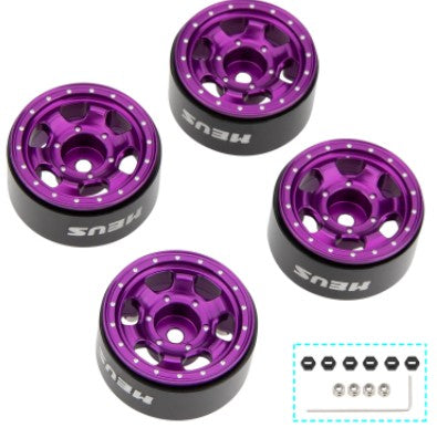 SCX30-01-KY1239 MEUS Racing 0.7-inch Beadlock Wheels Rims Deep-Dish Wheel for 1/30 Axial SCX30 1/32 Redcat Ascent-32 – A Purple