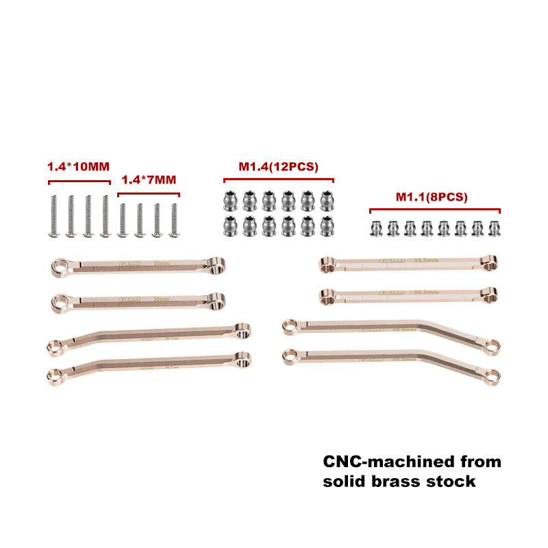 BRASS FRONT & REAR LINK SET - SCX30