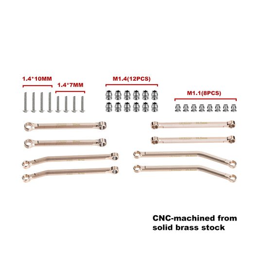 BRASS FRONT & REAR LINK SET - SCX30