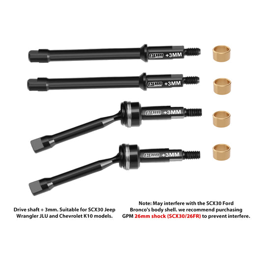 4140 CARBON STEEL FRONT & REAR DRIVE AXLES FOR SCX30