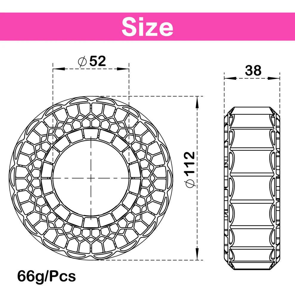 MEUS-01-KY0651 MEUS Racing Soft Silicone Rubber Inserts for 1.9-Inch Tires 118-122mm for 1/10 RC Crawlers-Rosh Red Super Soft Inserts