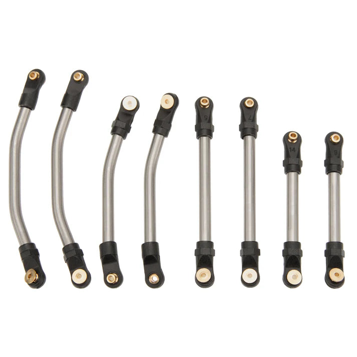 MEUS Racing 8PCS SCX24 Double Bent High Clearance Chassis Links for Axial 1/24 SCX24 C10 Bronco Wrangler